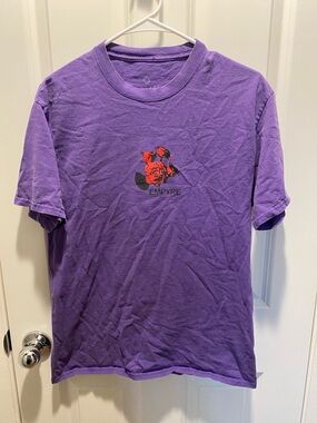 Empyre Purple Tee with Red Rose Chest Graphic